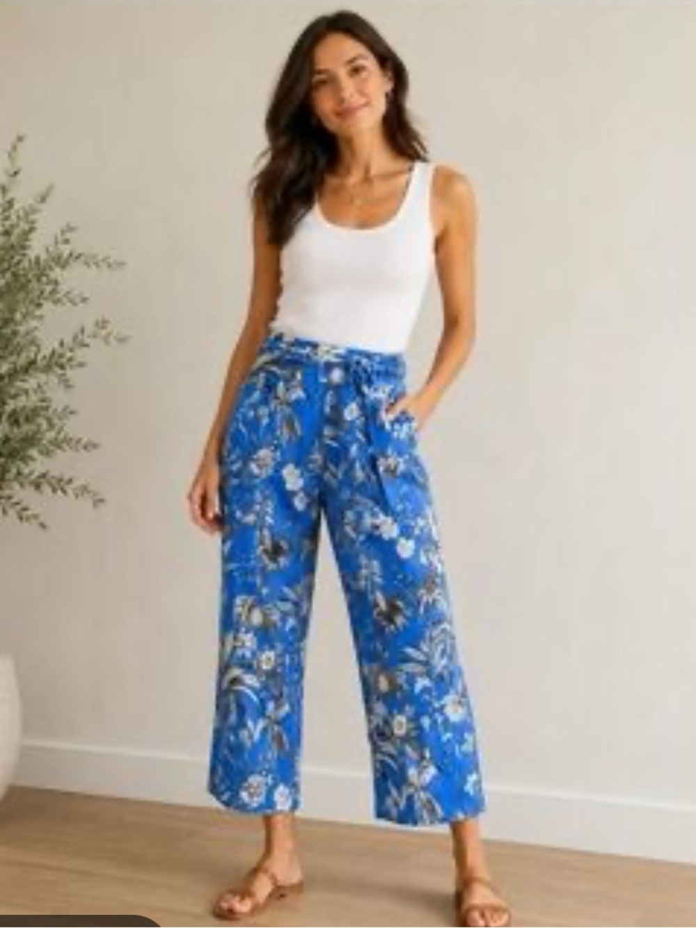 J. Crew Italian Linen Wide-Leg Pant in Ratti Tropical Toile Size 6